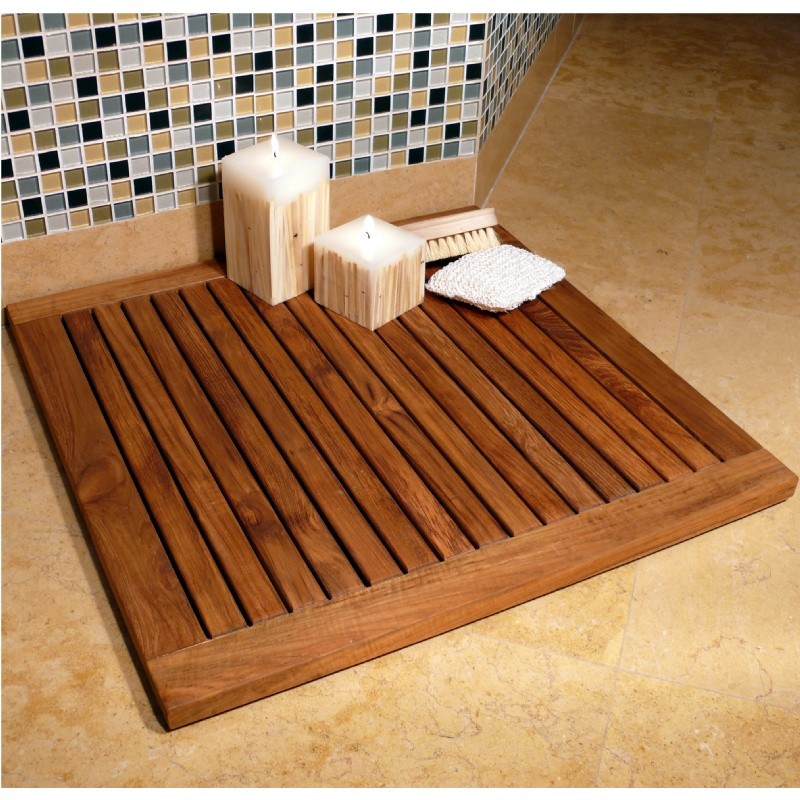 Outdoor Furniture: Infinita: LeSpa Teak Oiled Framed Floor Mat 24 × 24