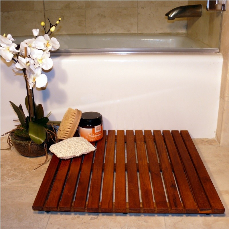 Pool & Beach: Pool Fitness & Spa: LeSpa Teak Oiled Floor Mat 20 × 20