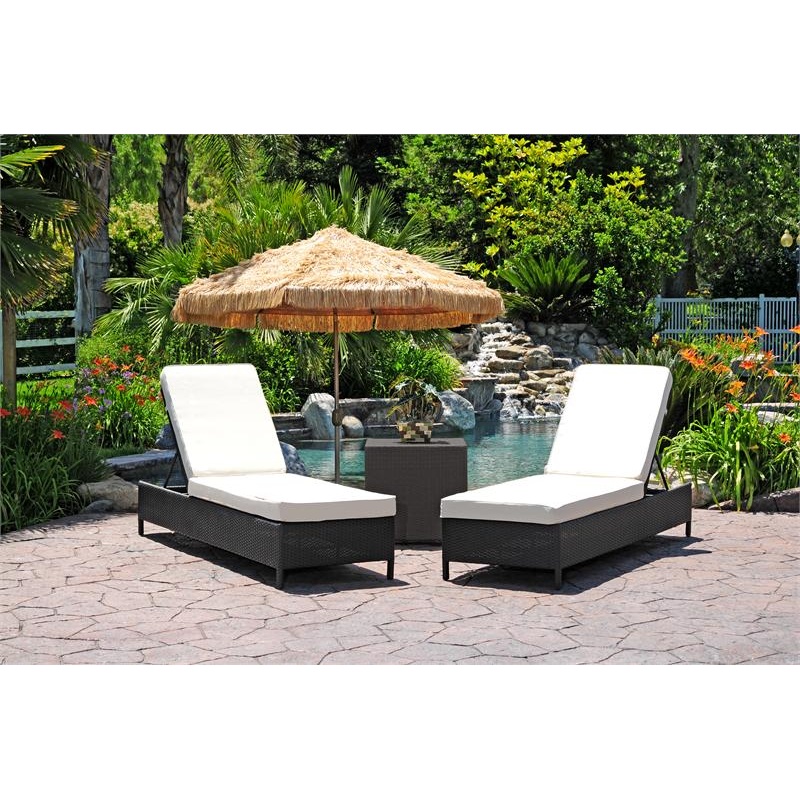 Dijon Modern Patio Chaise Lounge Set 3 Piece