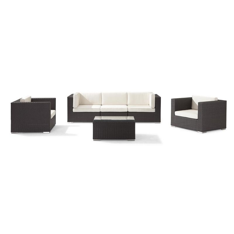 Outdoor Furniture: Patio Sets: Dijon Modern Patio Club Deep Seating Set 6 Piece