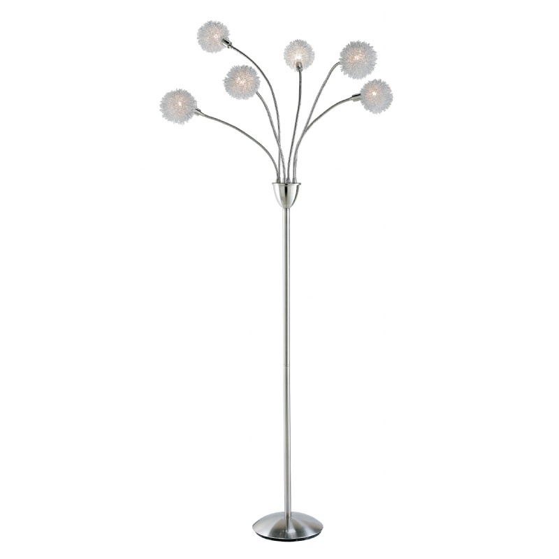 Adesso Satin Steel Pom Pom Floor Lamp : Floor Lamps