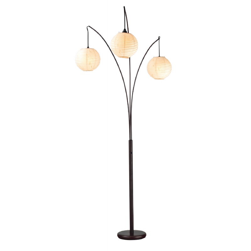 Lighting: Floor Lamps: Adesso Antique Bronze Spheres Arc Lamp