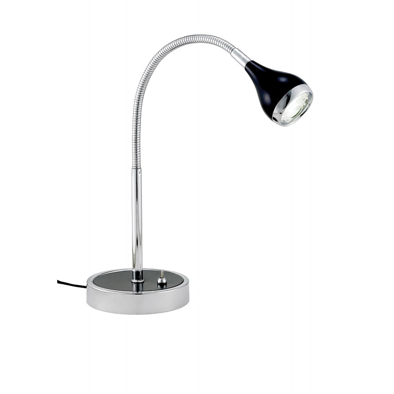 Lighting: Modern Table Lamps: Adesso Black Iris Gooseneck Desk Lamp
