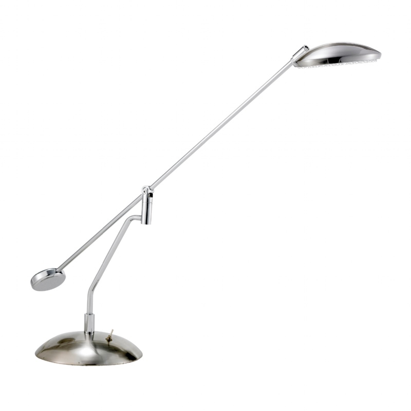 Adesso Satin Steel Trapeze Balance Arm Desk Lamp : Modern Table Lamps