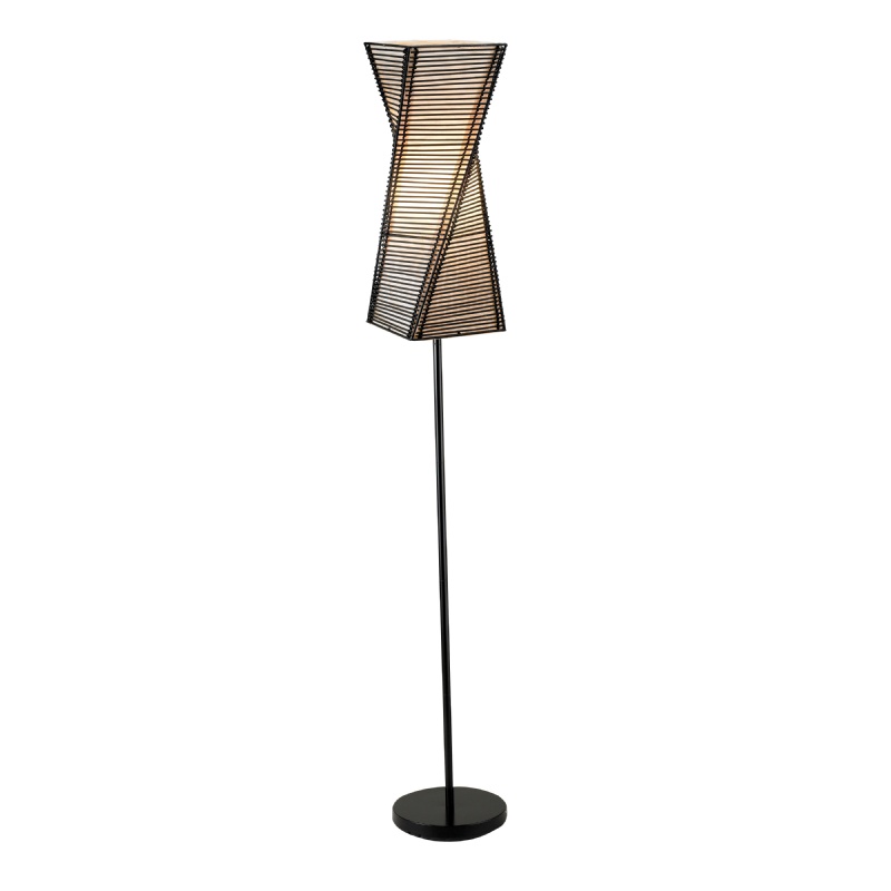 Lighting: Floor Lamps: Adesso Black Stix Floor Lamp