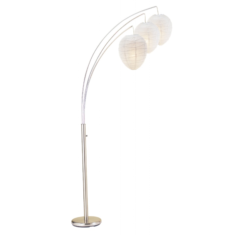 Lighting: Modern Table Lamps: Adesso Satin Steel Belle Arc Lamp