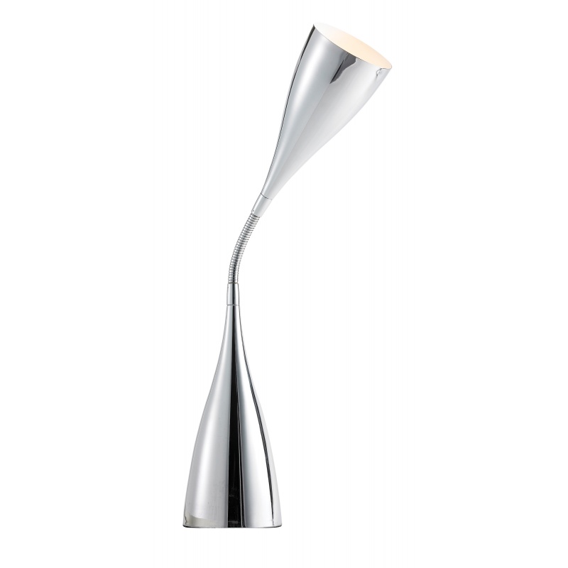 Lighting: Modern Table Lamps: Adesso Chrome Search Gooseneck Desk Lamp