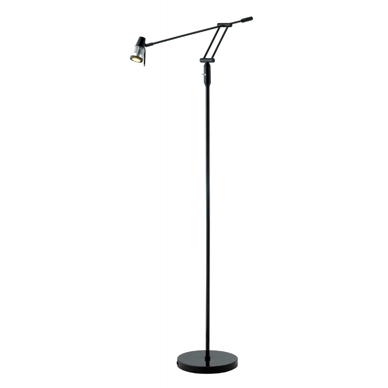 Lighting: Floor Lamps: Adesso Black Maestro Balance Arm Floor Lamp