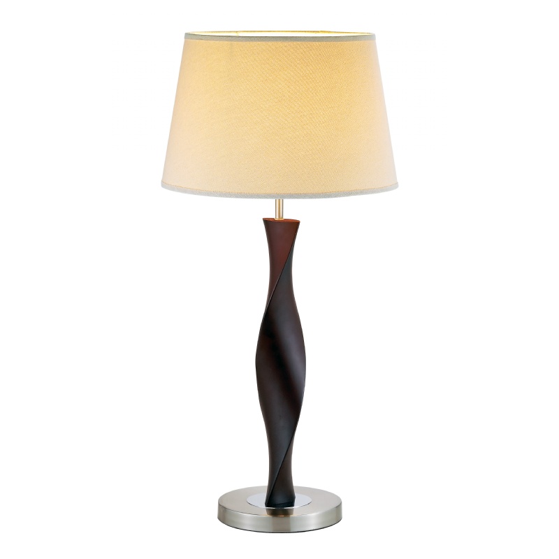 Adesso Walnut Helix Tall Table Lamp