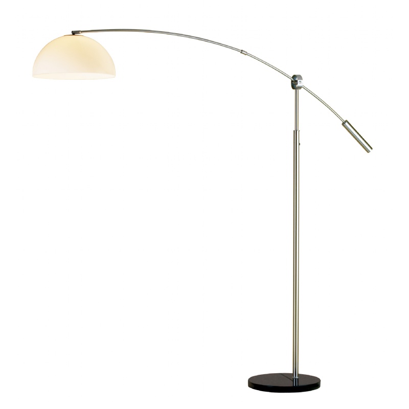 Adesso Satin Steel Outreach Arc Lamp