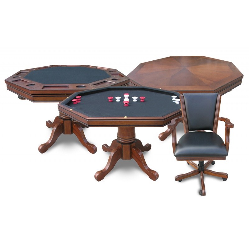 Holiday Gift Ideas: Poker Table 3-in-1 with 4 Chairs - Walnut