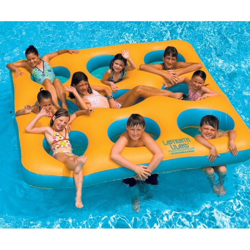 Pool & Beach: Inflatable Pool Fun: Labyrinth Island Pool and Lake Raft
