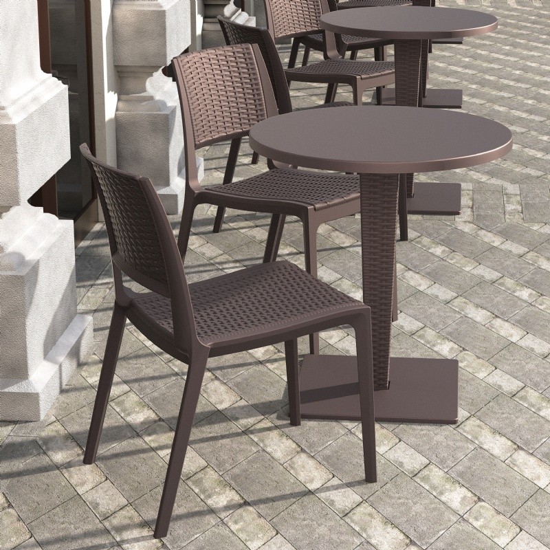 Verona Wickerlook Resin Patio Dining Chair Brown alternative photo #4