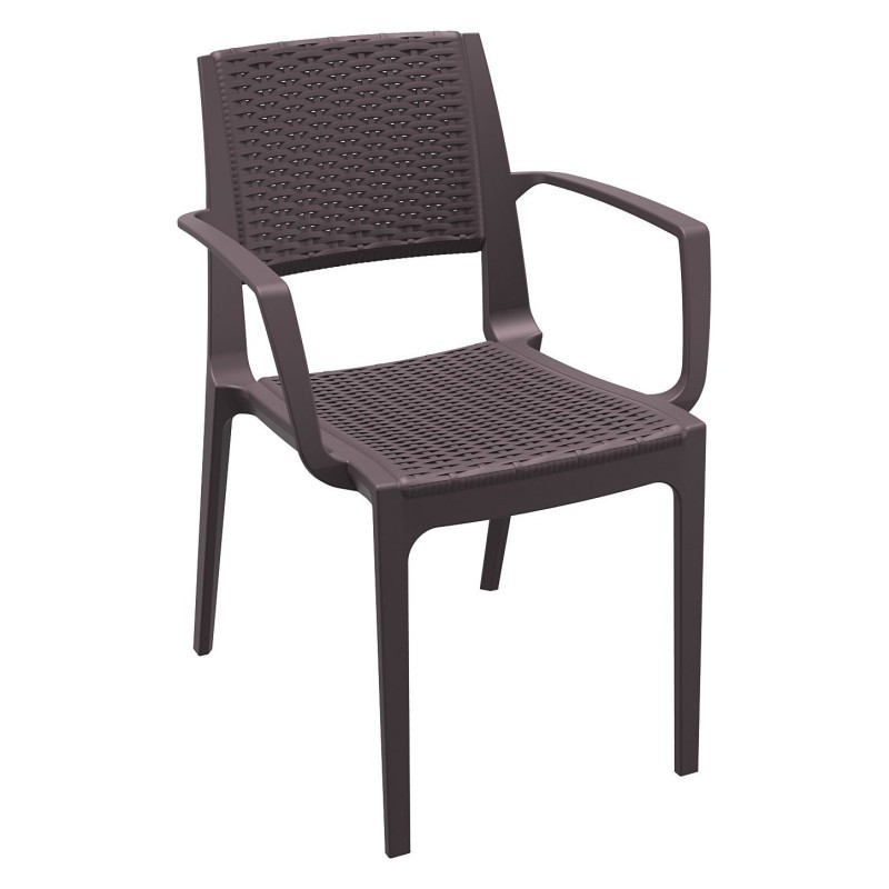 Capri Wickerlook Resin Patio Armchair Brown