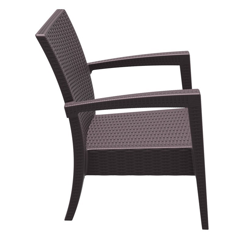 Miami Wickerlook Resin Patio Club Chair Brown alternative photo