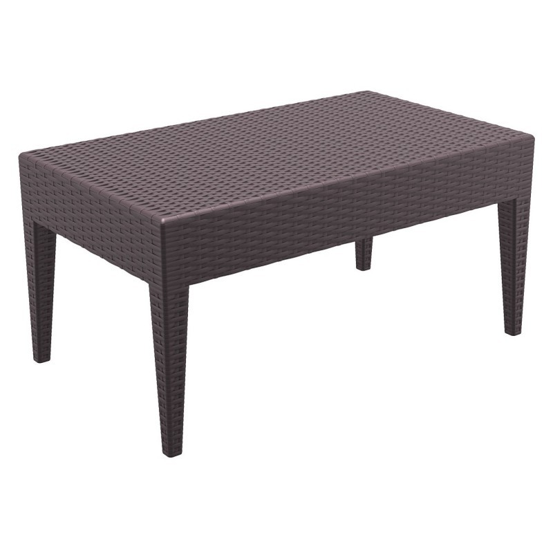 Miami Wickerlook Resin Patio Coffee Table Brown 36 inch.