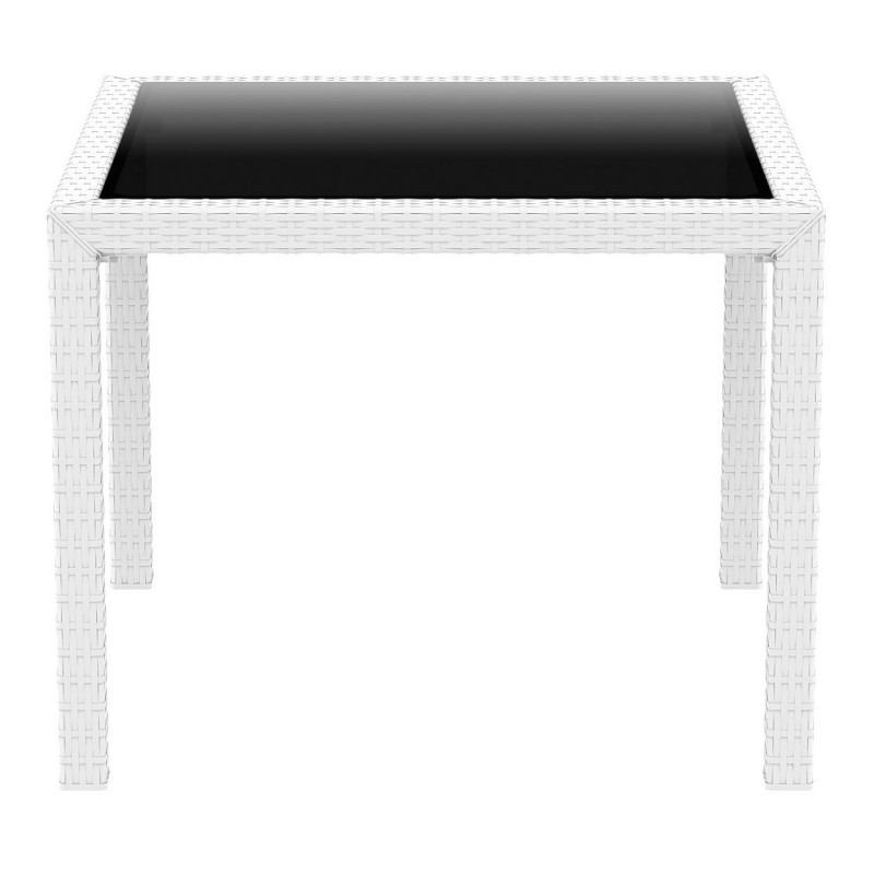 Miami Wickerlook Resin Patio Dining Set 5 Piece White alternative photo #1