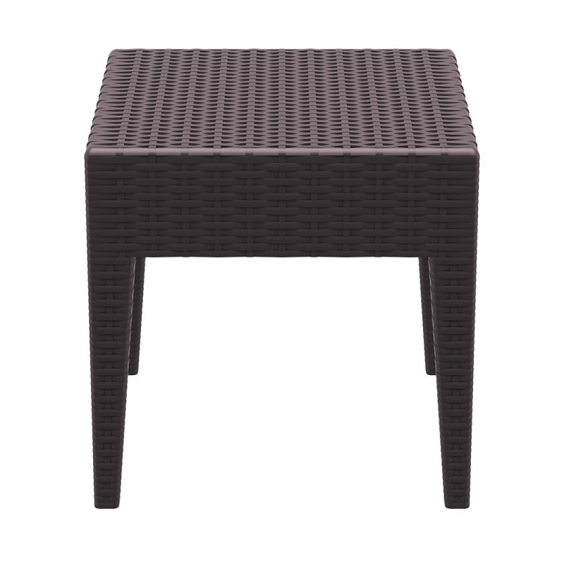 Miami Wickerlook Resin Patio Side Table Brown 18 inch. alternative photo #0