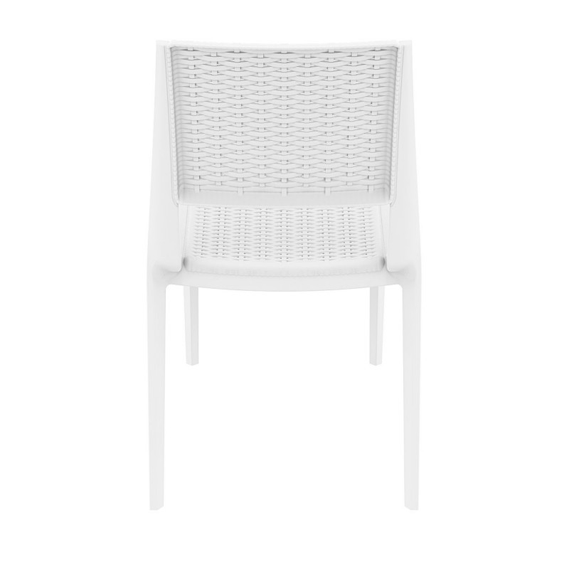 Miami Wickerlook Resin Patio Dining Set 7 Piece Rectangle White alternative photo #2