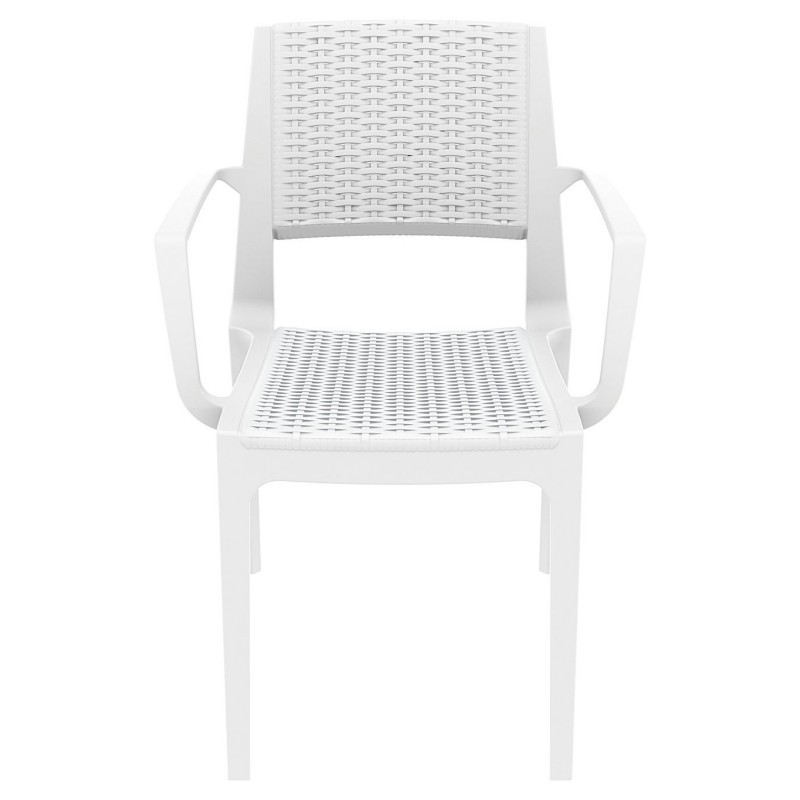 Capri Wickerlook Resin Patio Armchair White alternative photo