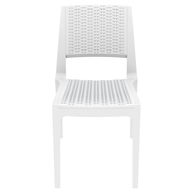 Verona Wickerlook Resin Patio Dining Chair White alternative photo
