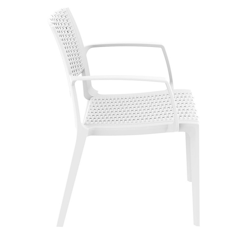 Capri Wickerlook Resin Patio Armchair White alternative photo