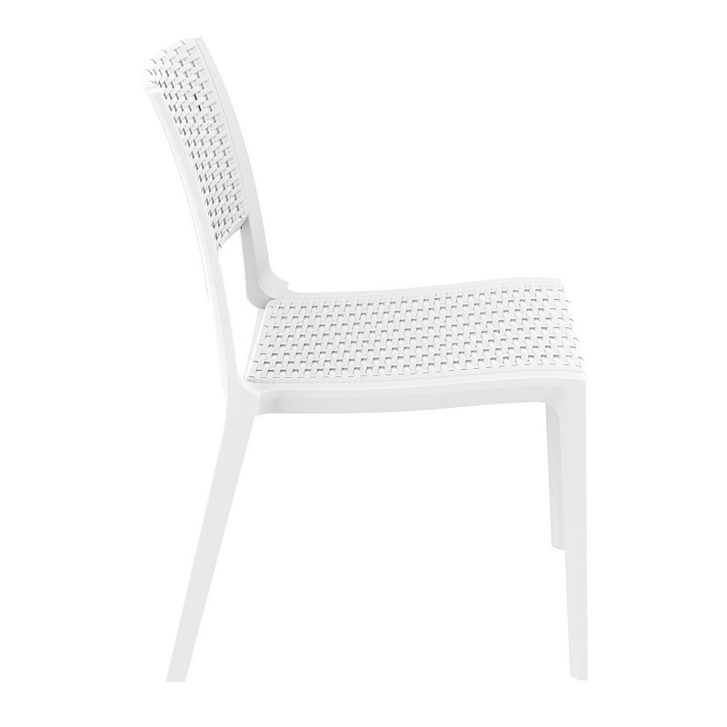 Verona Wickerlook Resin Patio Dining Chair White alternative photo