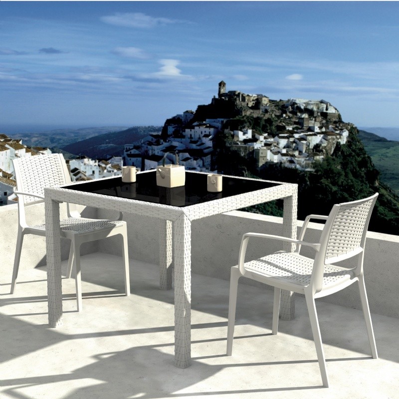 Capri Wickerlook Resin Patio Armchair White alternative photo