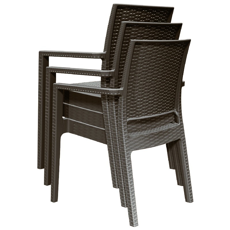 Miami Wickerlook Resin Patio Dining Set 5 Piece Brown alternative photo #4