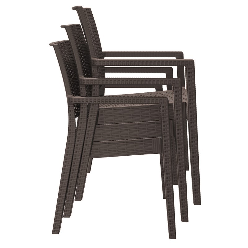 Miami Wickerlook Resin Patio Dining Set 5 Piece Brown alternative photo