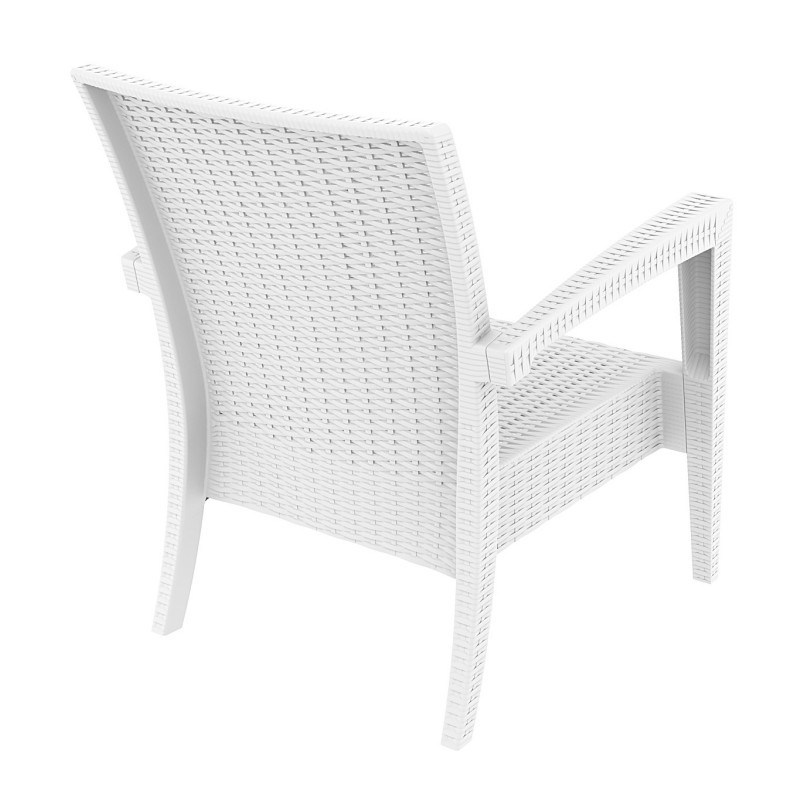 Miami Wickerlook Resin Patio Club Chair White alternative photo #2