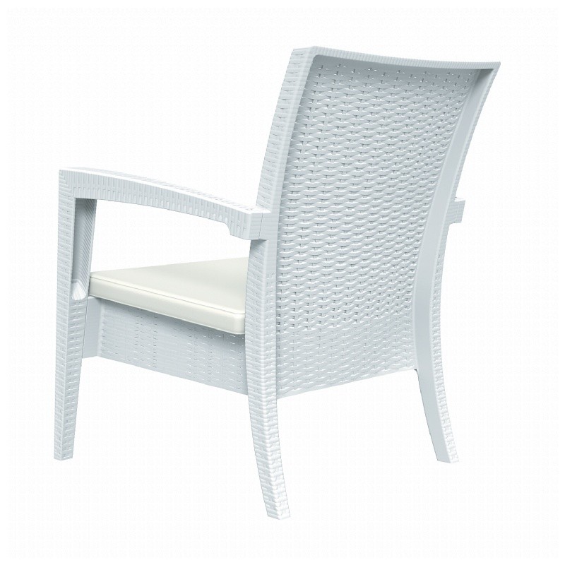 Miami Wickerlook Resin Patio Club Chair White alternative photo #3