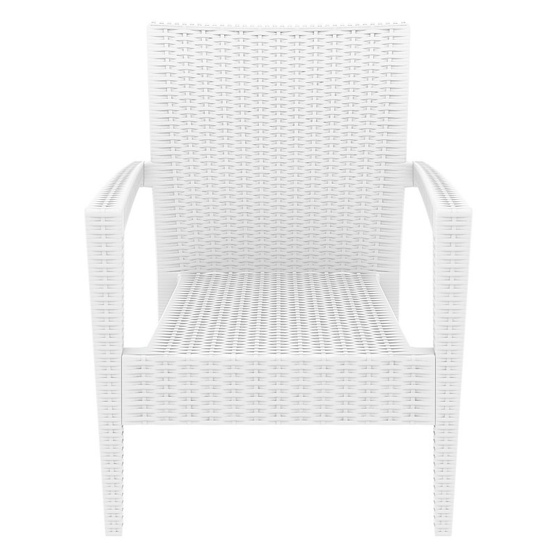 Miami Wickerlook Resin Patio Club Chair White alternative photo #4