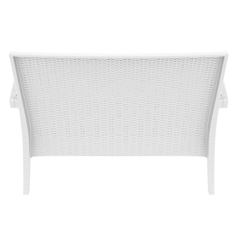Miami Wickerlook Resin Patio Loveseat White alternative photo #3