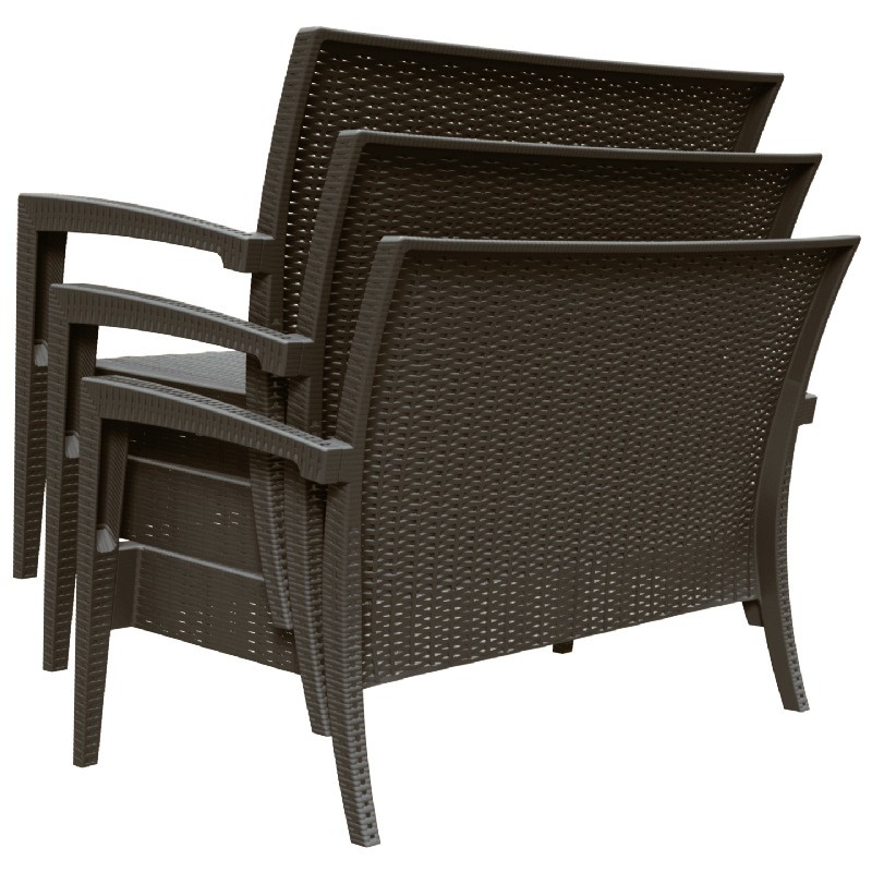 Miami Wickerlook Resin Patio Loveseat White alternative photo #4