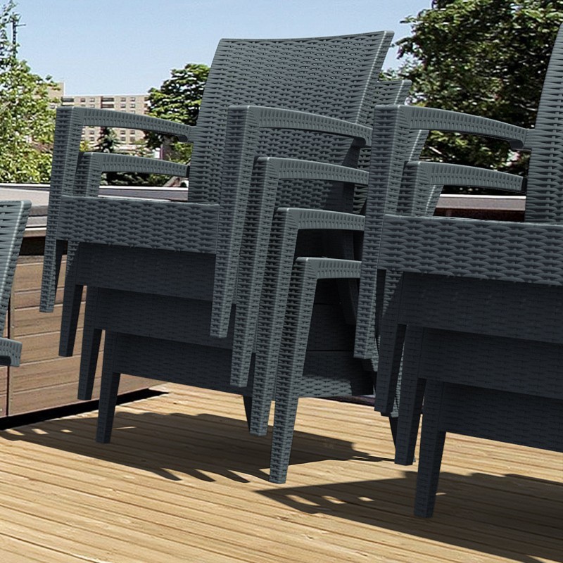 Miami Wickerlook Resin Patio Club Chair Brown alternative photo