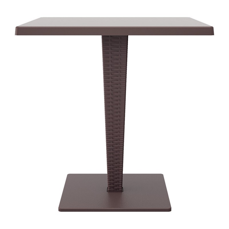 Riva Wickerlook Resin Square Patio Dining Table Brown 28 inch. alternative photo #0