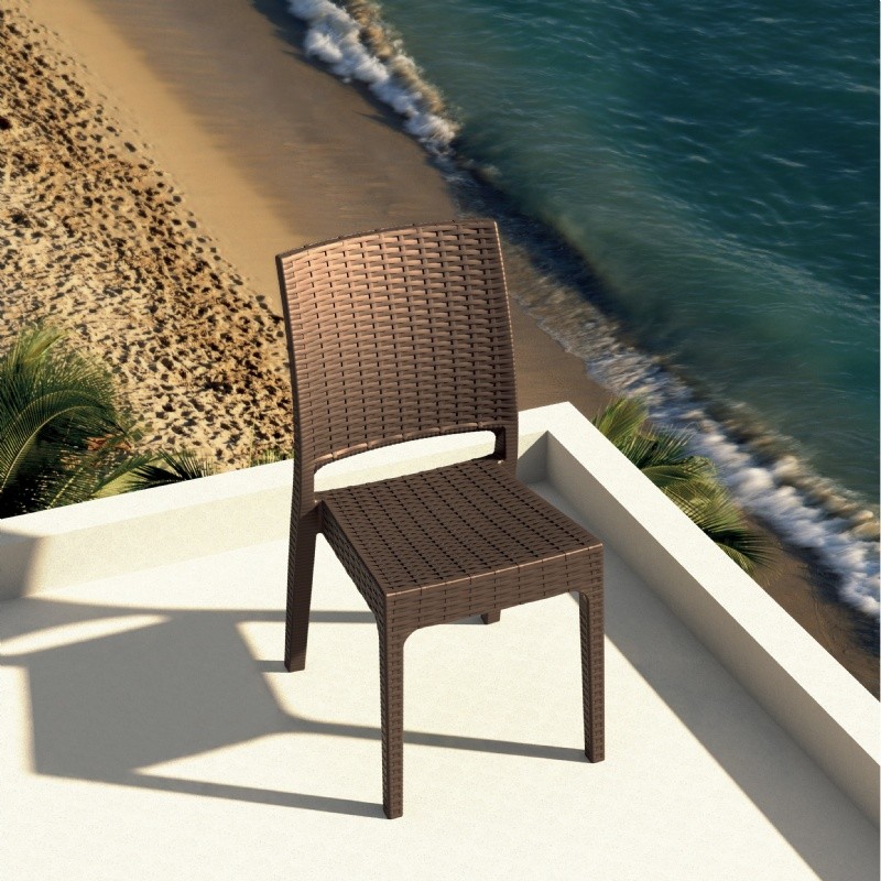 Florida Wickerlook Resin Patio Dining Set 7 Piece Rectangle Brown alternative photo