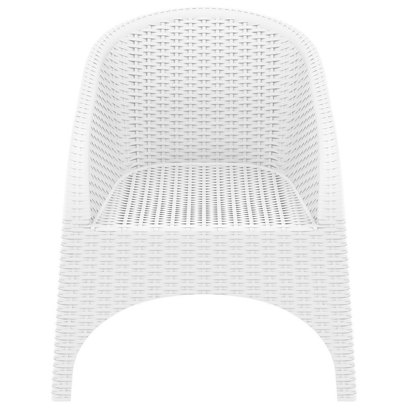 Aruba Wickerlook Resin Patio Dining Set 7 Piece Rectangle White alternative photo #1