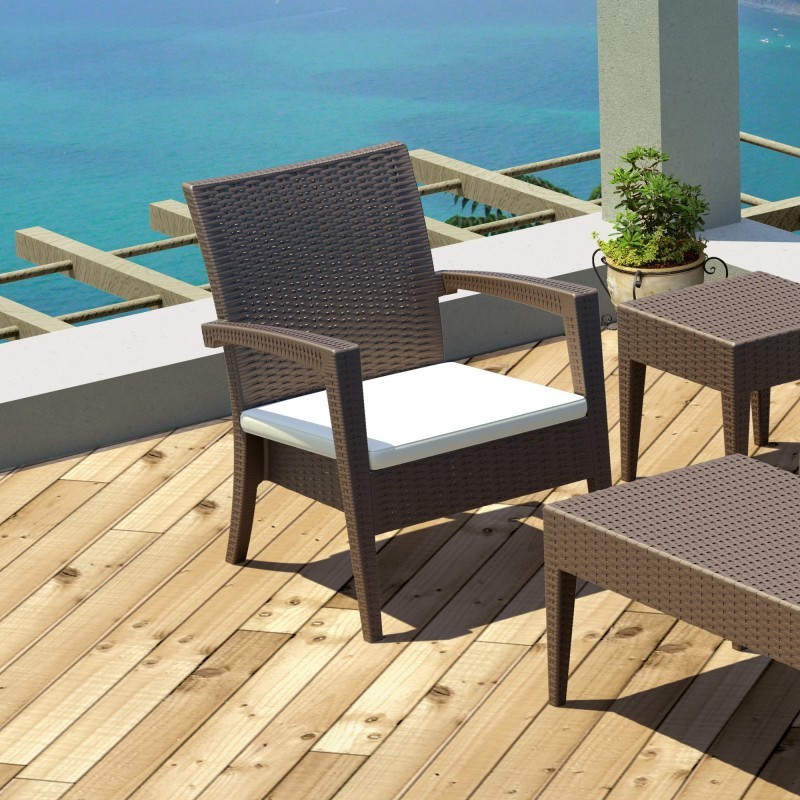 Miami Wickerlook Resin Patio Club Chair Brown alternative photo