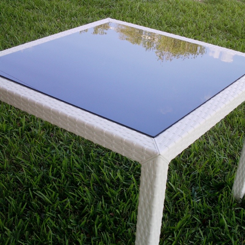 Miami Wickerlook Resin Patio Dining Set 5 Piece White alternative photo #4