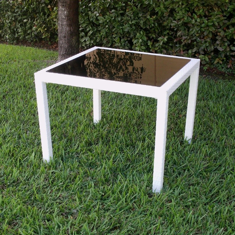 Miami Wickerlook Resin Patio Dining Set 5 Piece White alternative photo #3