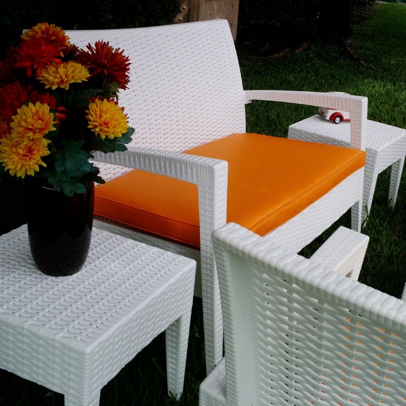 Miami Wickerlook Resin Patio Deepseating Set 6 piece White alternative photo #2