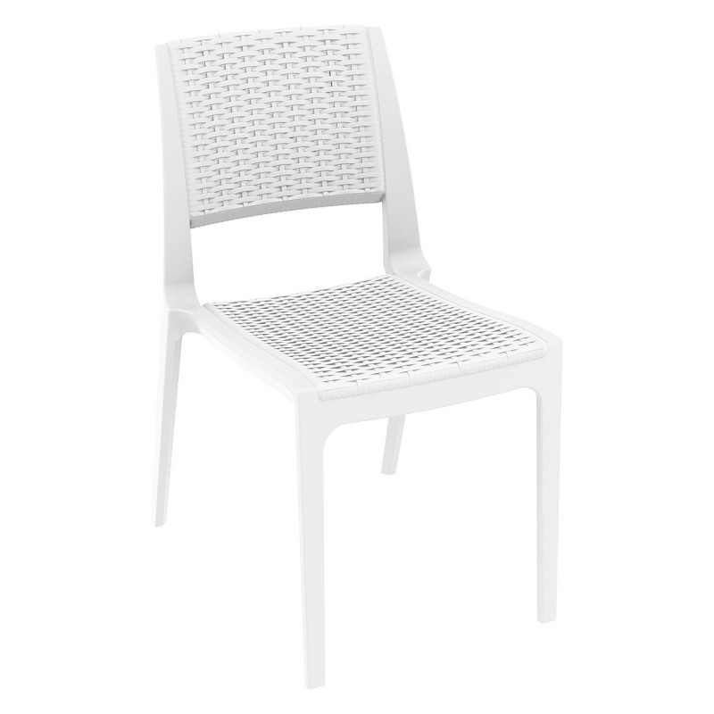 Verona Wickerlook Resin Patio Dining Chair White : Patio Chairs