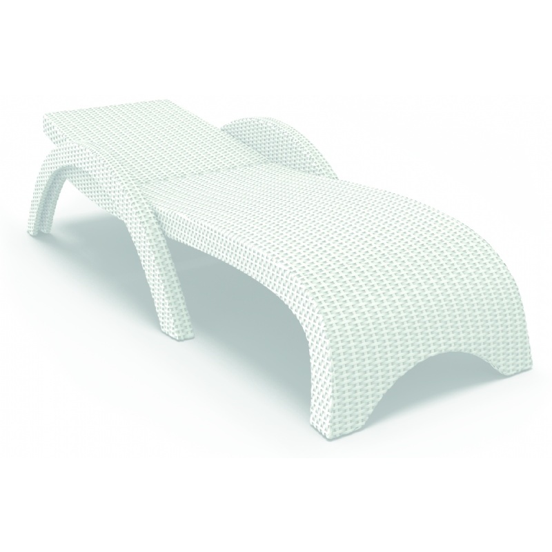 Outdoor Furniture: Resin: Miami Wickerlook Resin Outdoor Chaise Lounge White