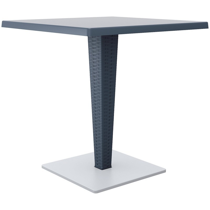 Riva Wickerlook Resin Square Patio Dining Table Grey 28 inch. : Square Dining Tables