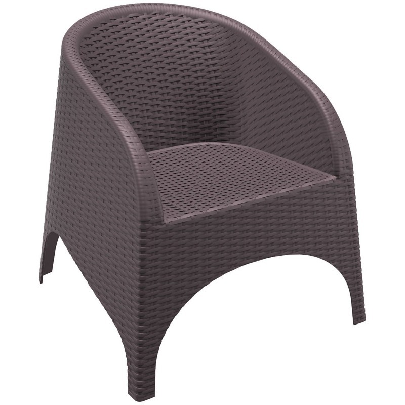 Aruba Wickerlook Resin Patio Chair Brown : Dining Chairs
