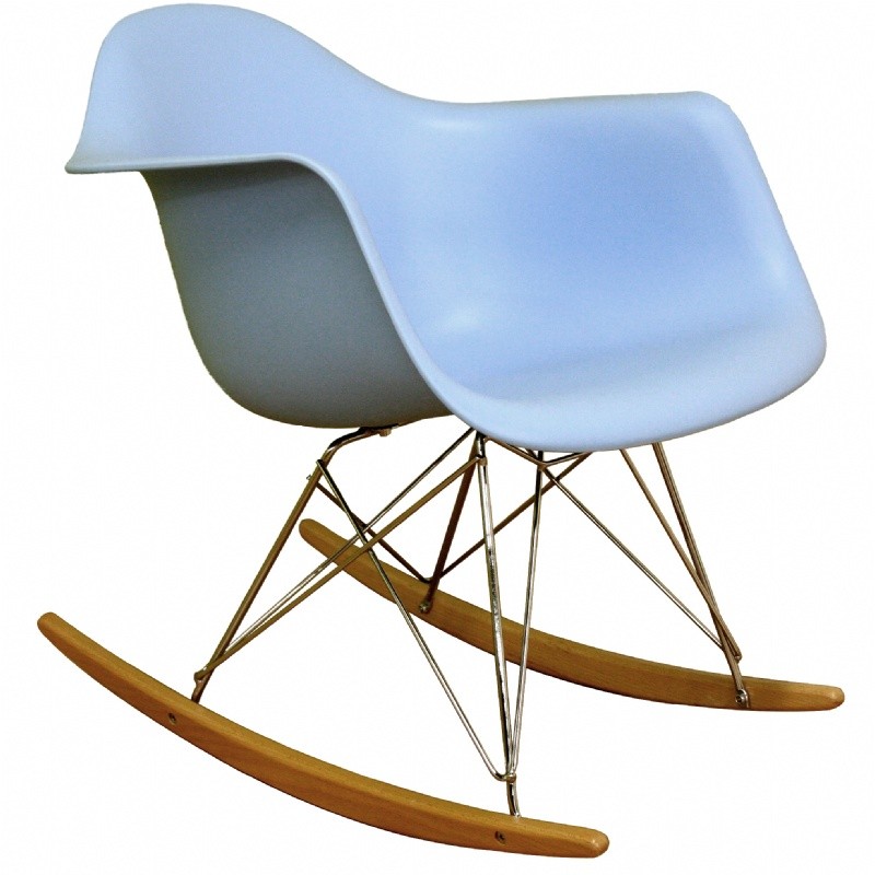 Furniture: Accent Chairs: Rocking Blue Plastic Resin Accent Chair