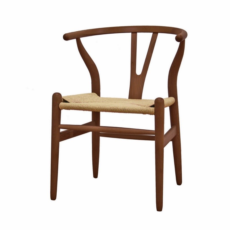 Furniture: Accent Chairs: Wishbone Dark Wood Accent Dining Chair