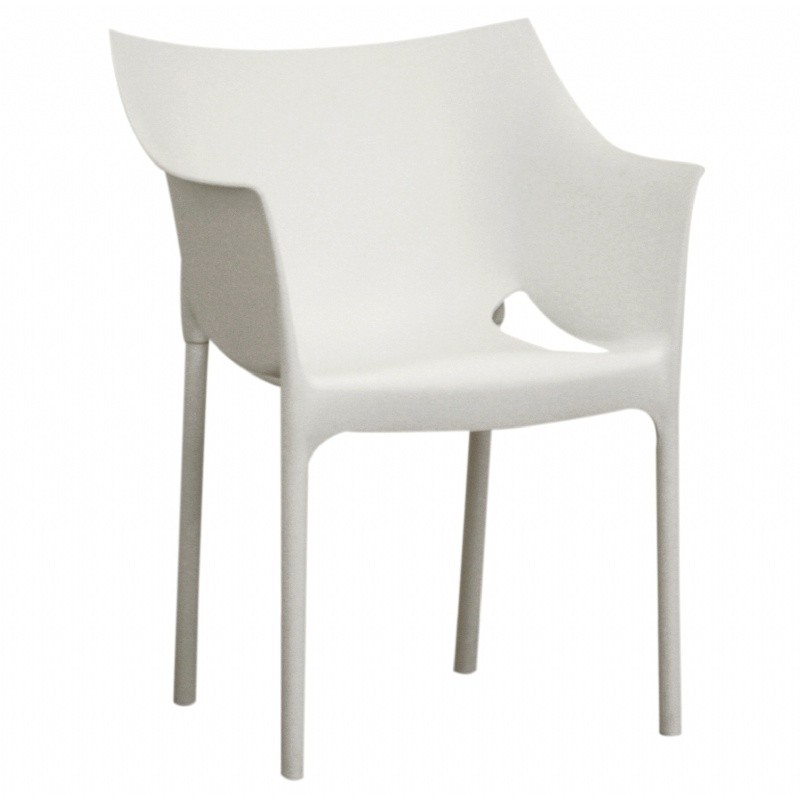 Outdoor Furniture: Resin: Swan White Resin Outdoor Dining Chair